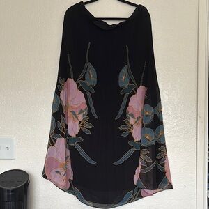 Daniel Rainn Black Floral Midi Skirt